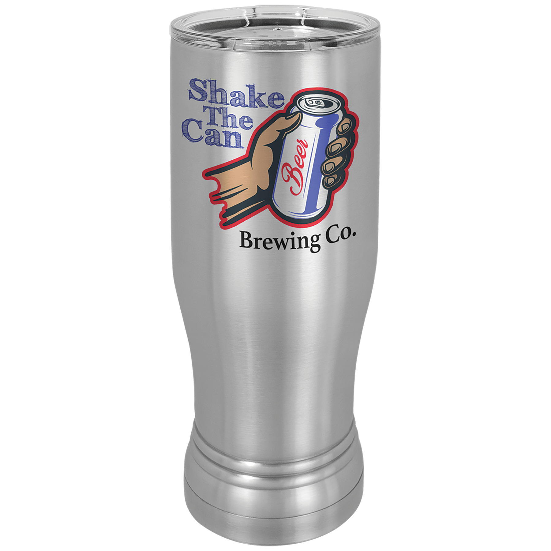 Stainless Steel Full Color Polar Camel 14 oz. Pilsner with Clear Slider Lid