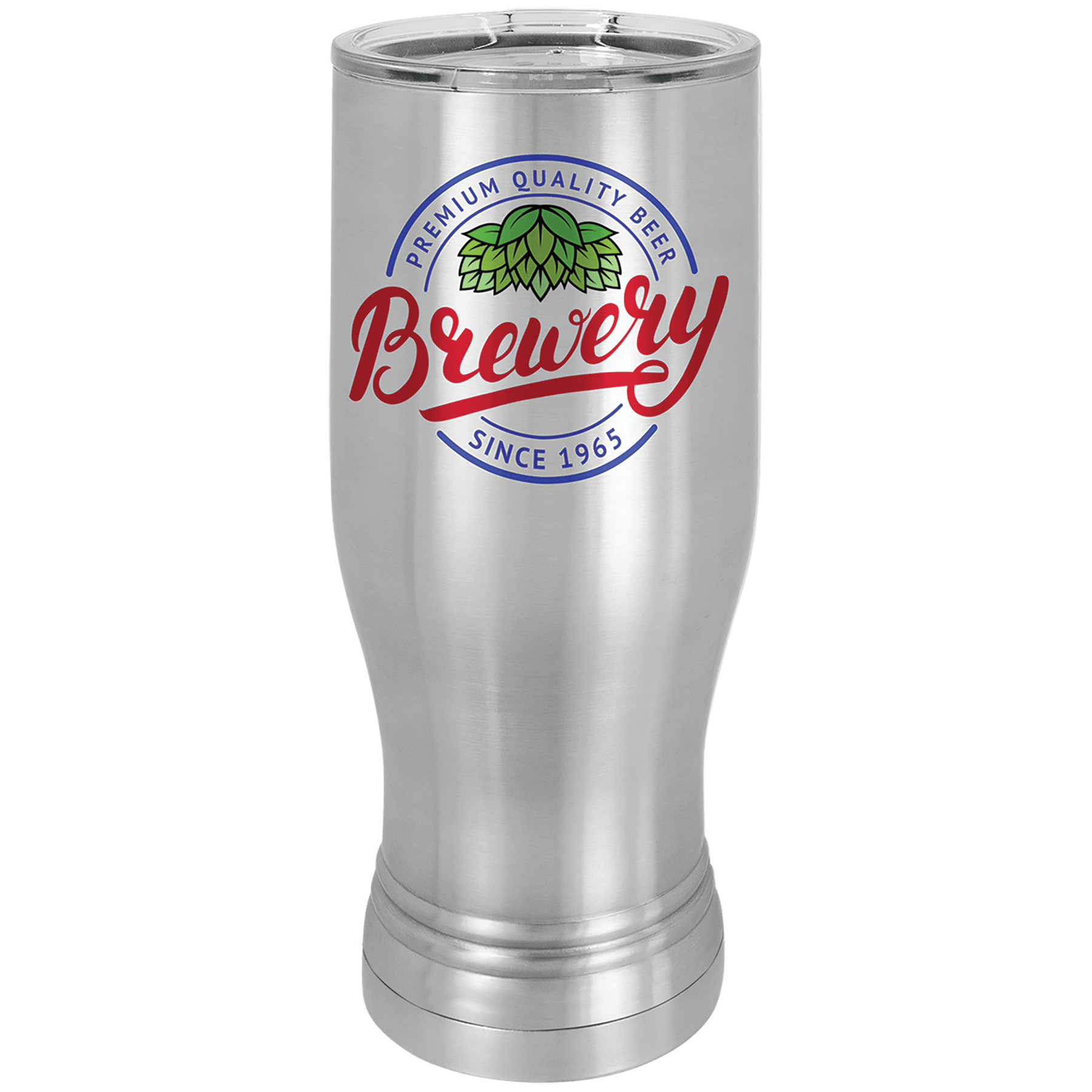 Stainless Steel Full Color Polar Camel 20 oz. Pilsner with Clear Slider Lid