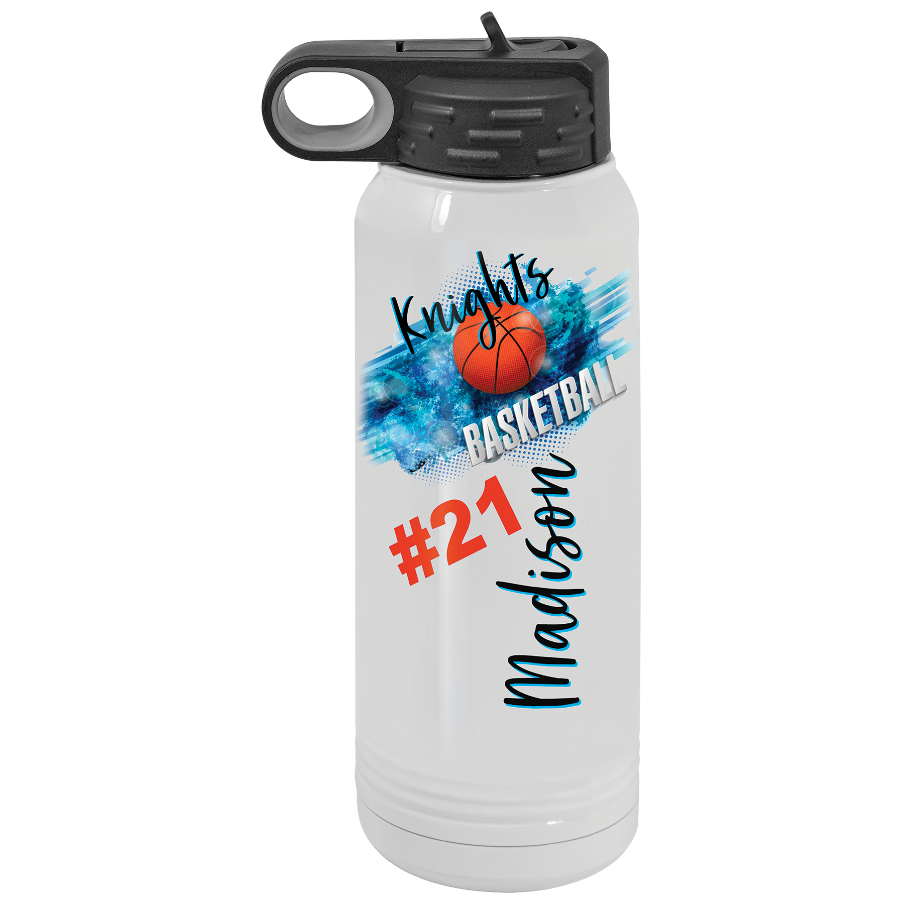 White Full Color Polar Camel 30 oz. Water Bottle with Lid