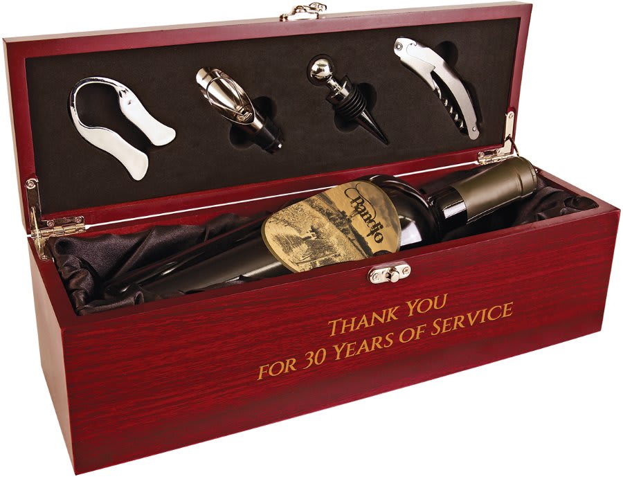 Rosewood Piano Finish Single Wine Presentation Box with Tools
